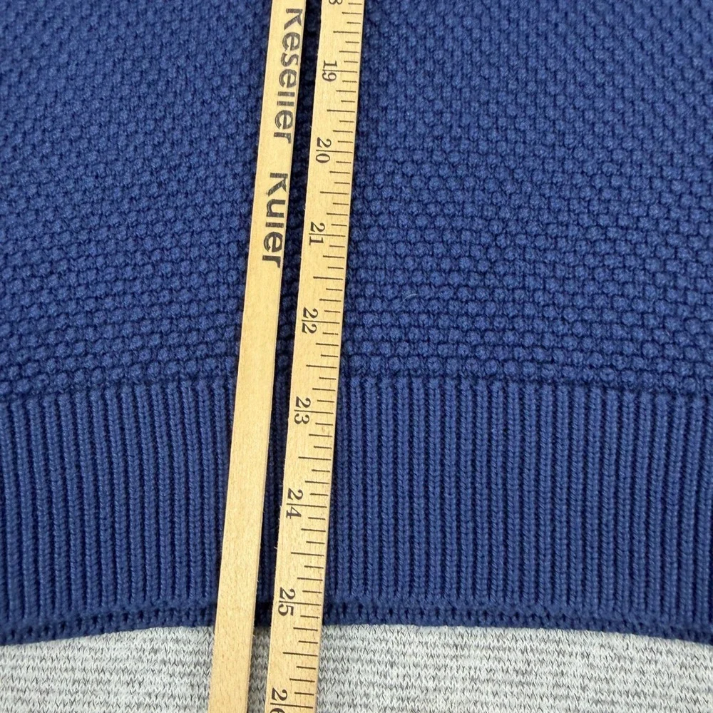 Vineyard Vines Mens Medium Blue Cotton Waffle Knit Quarter Zip Pullover Sweater